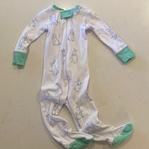 The Beaufort Bonnet Company Night Night Bunny Footies Size 3-6 months
